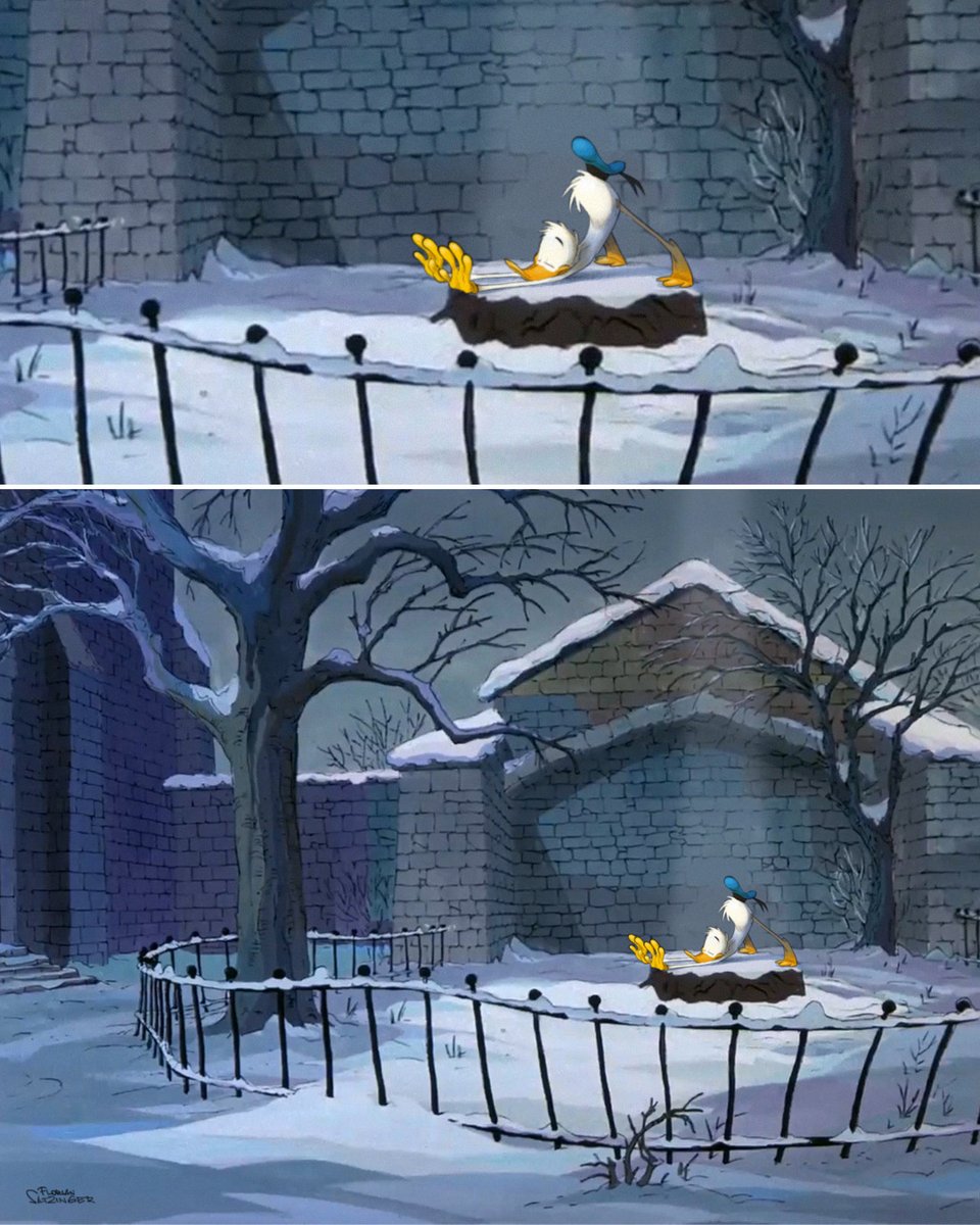 papierwanderer's tweet photo. 'The Duck on the Stone', winter yoga workout at a quite iconic place: https://t.co/lGOfJXJKsR

#donaldduck #parodyart #winteryoga #theswordinthestone #background #overpainted #iconicscenery #artistsontwitter #disneyanimation #wolfgangreitherman https://t.co/ucz9UFTCEI