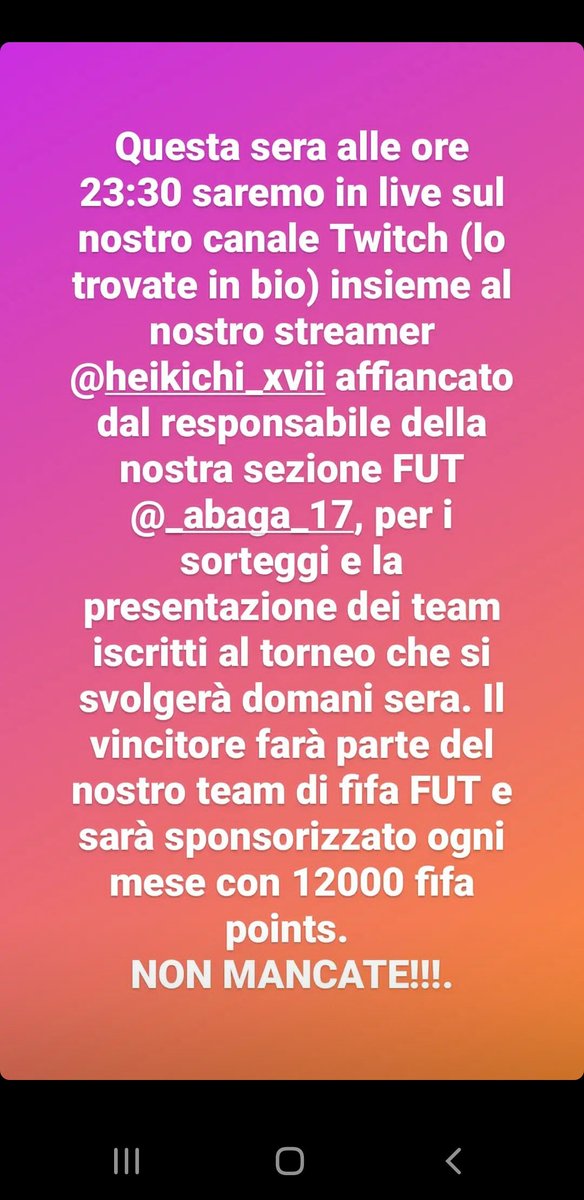 MKXLII__Gaming's tweet photo. Alle 23:30 vi aspettiamo nel nostro canale twitch per la presentazione del torneo di fut di domani sera ... 
https://t.co/ZeDhKeZLA2 https://t.co/A9pcjBdztO