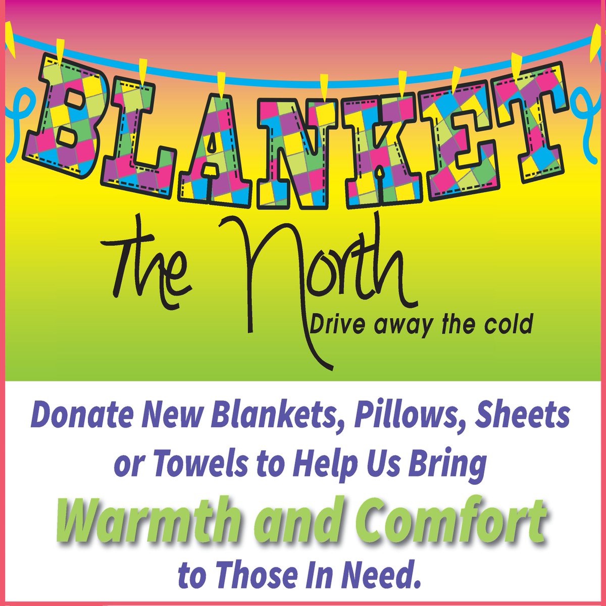 985WUPS's tweet photo. Help us Blanket the North with Warmth. Your donations of new blankets, towels, sheets and pillows will help other locally. Drop off at # FoxToyotaCadillac by Dec. 3rd. https://t.co/3nxpnOaswT