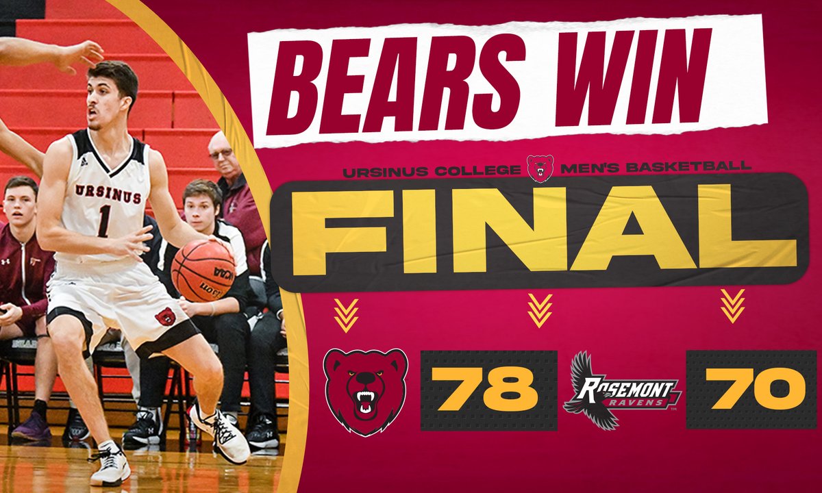 A great start to the season! <a href="/UrsinusMBB/">Ursinus Basketball</a> grabs an eight-point win over Rosemont to open 1-0! #UpTheBears