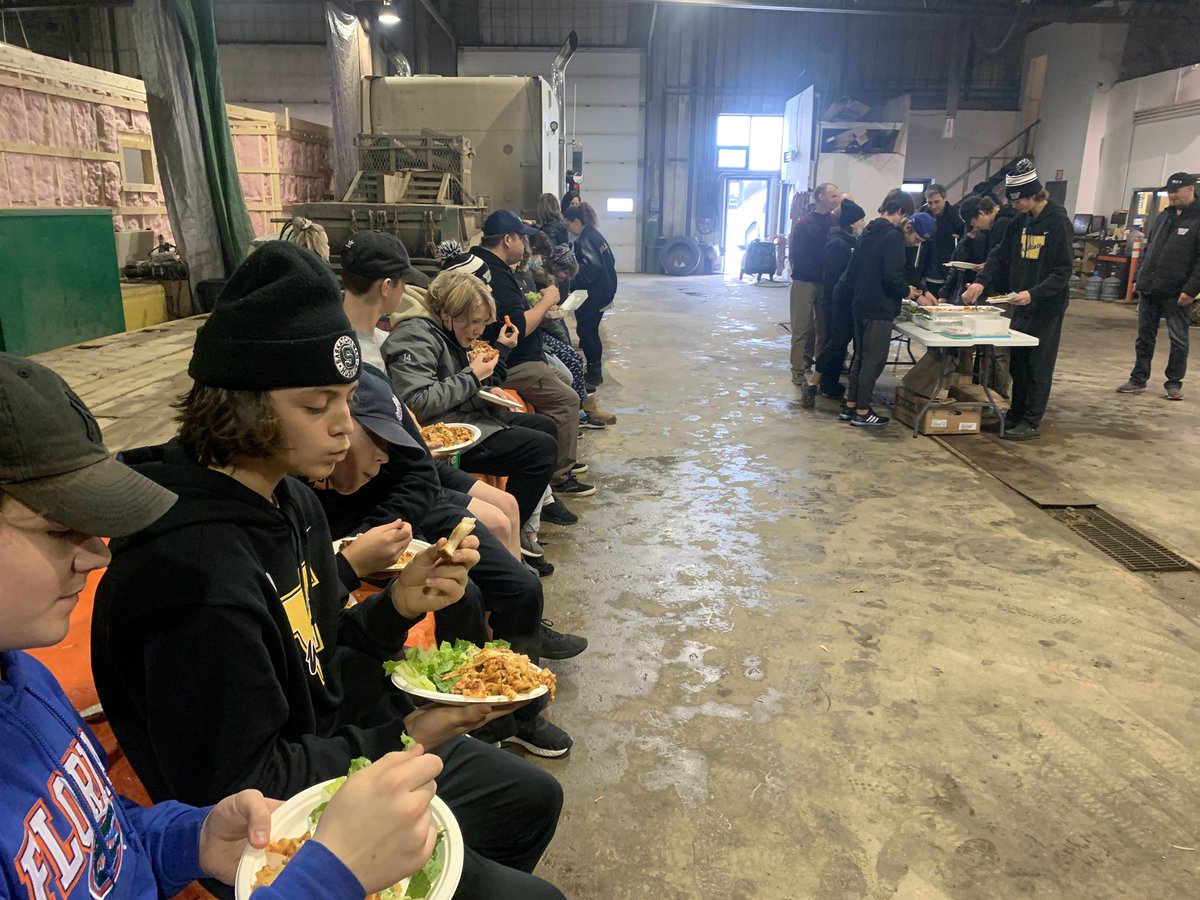 A big thanks to Taylor at Three Way Industries for hosting the team meal on the road. Pregame on the back of a semi trailer never tasted so good 😊. On to Melville 🏒#team #everyonewelcome