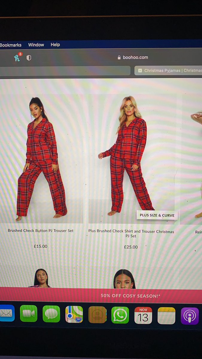 C4rys_'s tweet photo. @boohoo I can’t believe you think this is acceptable. It’s actually disgraceful you’d charge plus size people £10 more for the same product. Why? https://t.co/lIaAJFbmSz