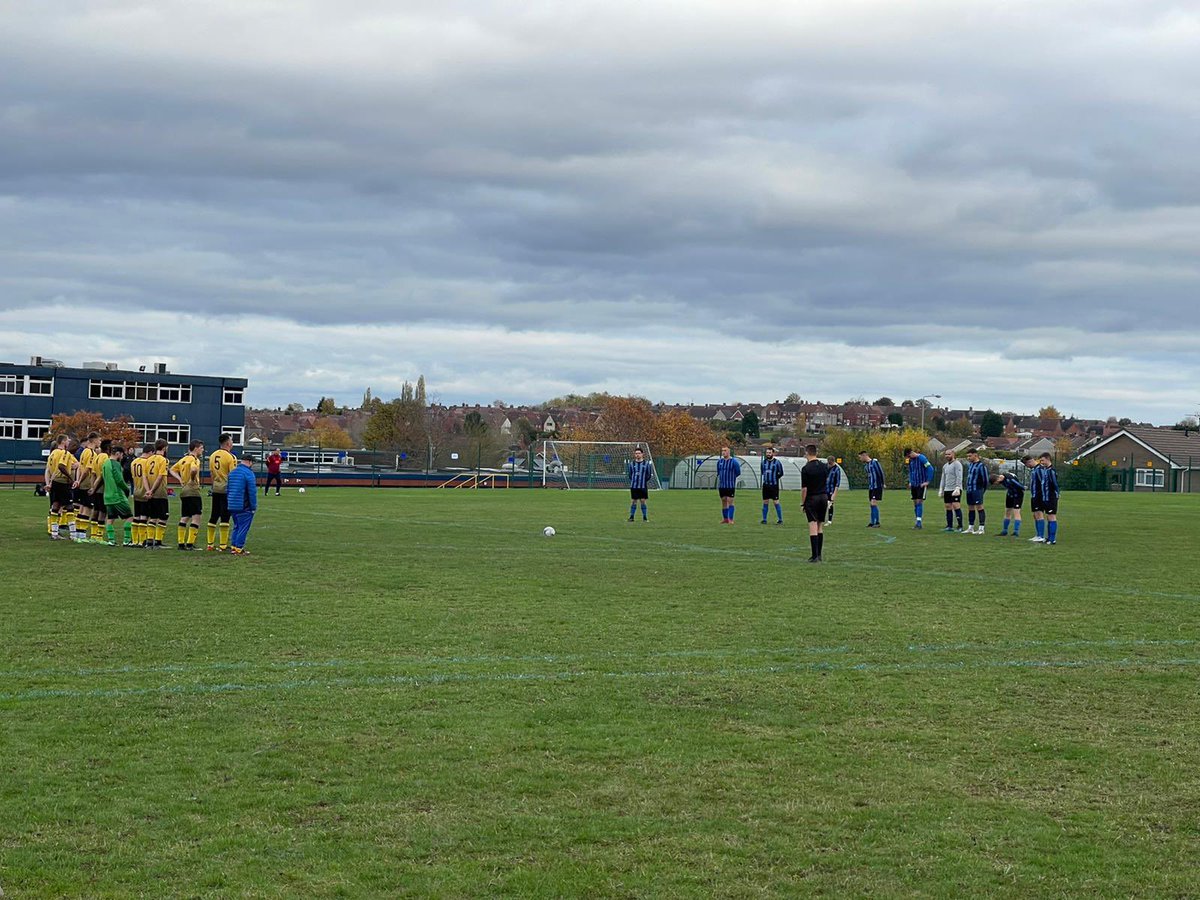 wolloresfc's tweet photo. Unfortunately we lost 3-1 today to a good Sutton side, got to bounce back next week though! Both sides paying their respects pre kick off. @wollatonfc #LestWeForget #SugarBags https://t.co/4fKLzWVDfn