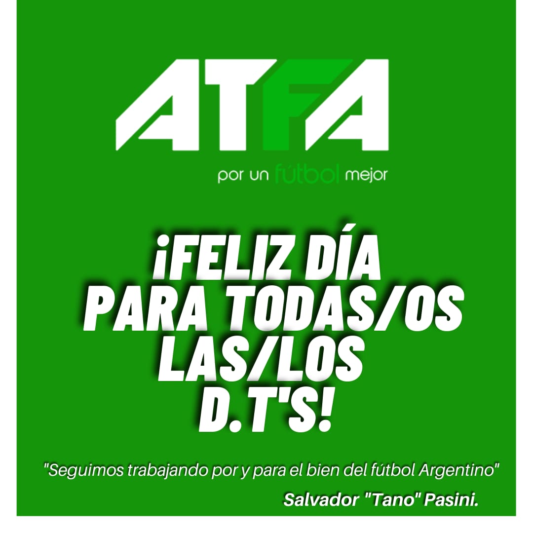 ¡Muy pero muy feliz día para todos nosotros! 🙌🏼
Desde #ATFA saludamos a cada entrenador y entrenadora y les deseamos lo mejor. Seguimos trabajando por y para el bien del fútbol argentino ⚽️

#GestiónPasini 📝