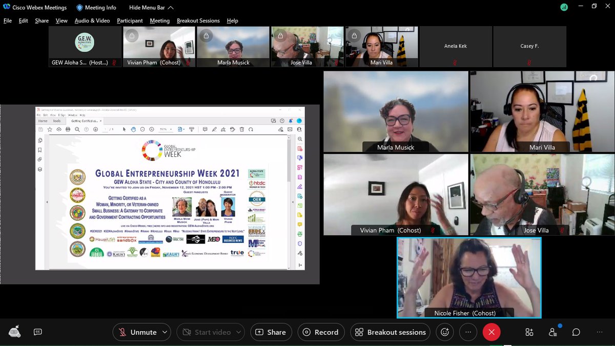 GEWAlohaState's tweet photo. For @OneOahu @HonoluluGov team (also part of the #GEWAlohaState planning), BIZ CERTIFICATION topic was a #GEWAlohaState2021 MUST OFFER because women, service-disabled veterans, veterans, LGBTQ+ &amp; minority owned businesses are also the backbones of US economy. #GEW2021 #Hawaii https://t.co/cWrSPWGOaP