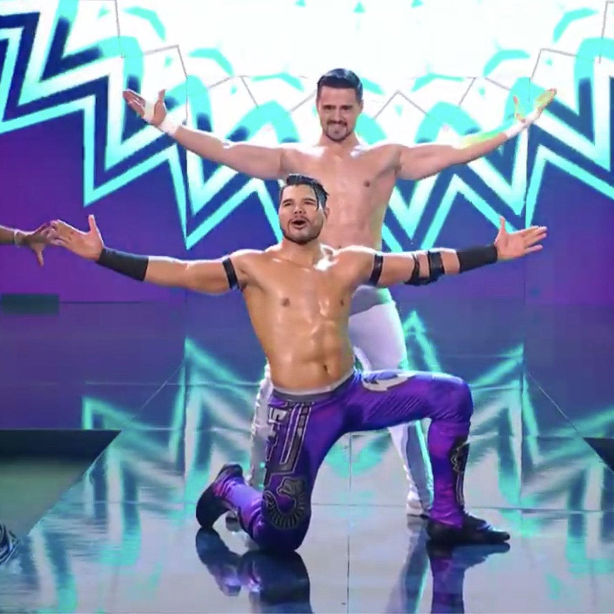 VCWRPCompany1's tweet photo. Here Comes Angel Garza Humberto Carrillo and BayMella @LosLothariosvcw @FabIsReconized @SheHugsNoMore https://t.co/vpRDbpvtr1