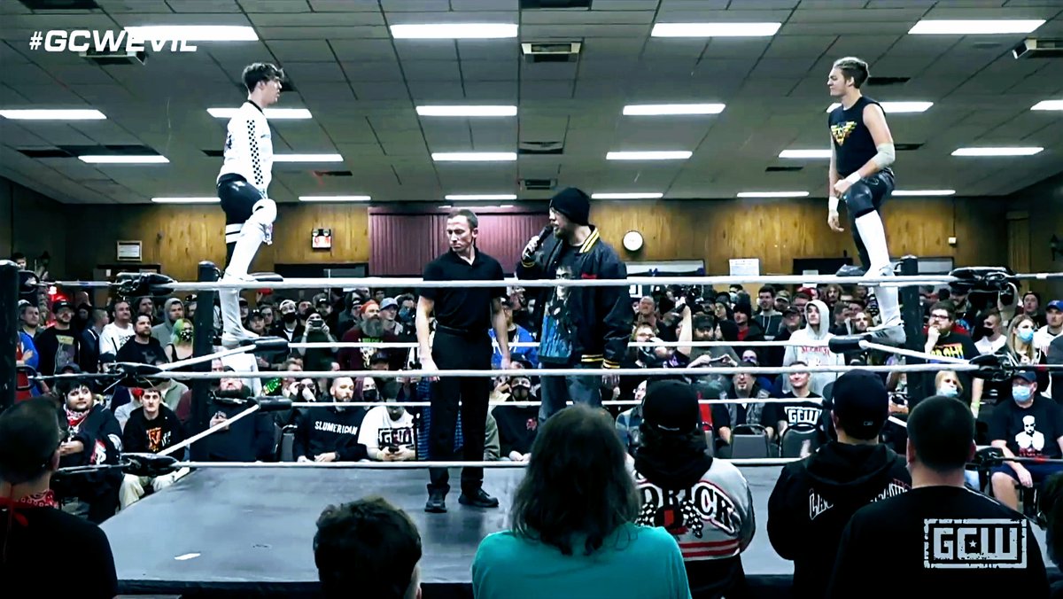 CharlotteKyoto's tweet photo. #JordanOliver &amp; #NickWayne vs #AtticusCogar &amp; #EddyOnly @ #GCWEvil https://t.co/AO0LKqWFvI