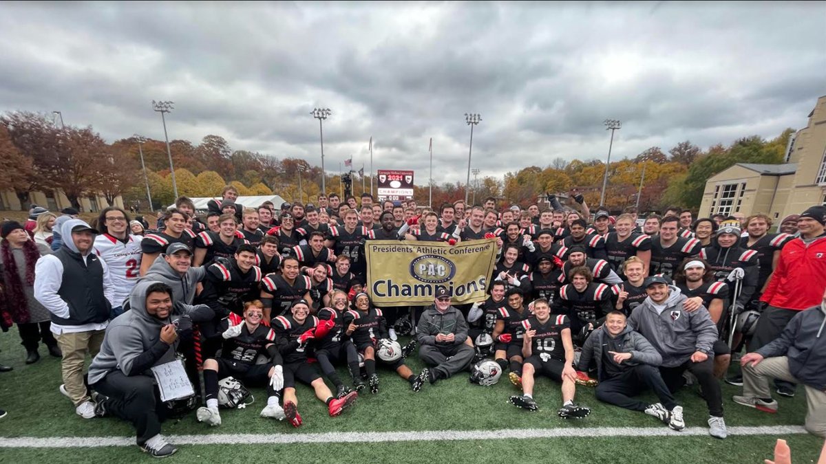 Football:
Congratulations to Carnegie Mellon on earning a share of this year's PAC title (first since 1989) and securing the league's automatic qualifying bid to the NCAA Division III Championship. 

#d3fb #pacfb