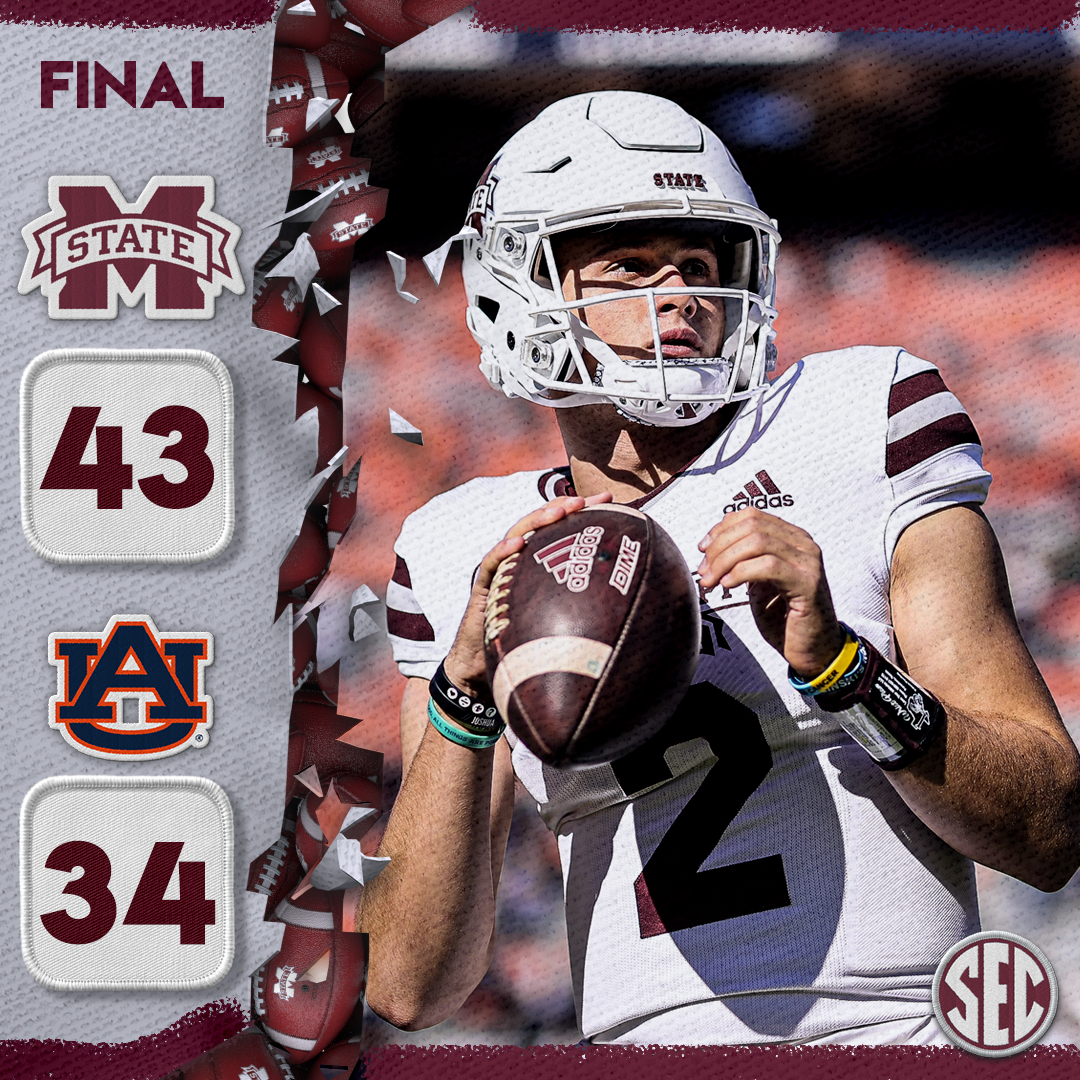 SEC's tweet photo. 🏈 | Mississippi State completes the largest comeback in school history

@HailStateFB x #SECFB https://t.co/PFgchdDeCl