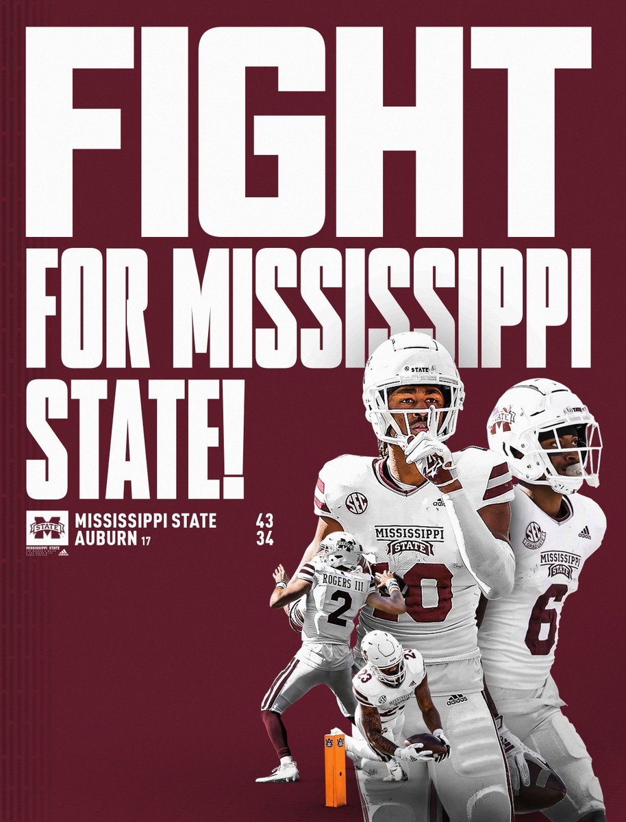 HailStateFB's tweet image. DAWGS WIN!!!   

State upsets No. 17 Auburn on the road with the largest comeback in school history (25-points) and we are going BOWLING‼️

#HailState🐶