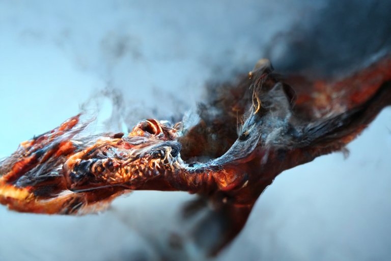 Prompt: "a dragon breathing fire, trending on ArtStation"
