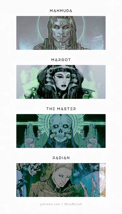 I made a poll for my patrons to choose the 𝘙𝘢𝘴𝘦𝘵𝘢𝘶 character they would like to learn more about next. 💀🖤 And I thought they looked cute together, so I'm sharing. 