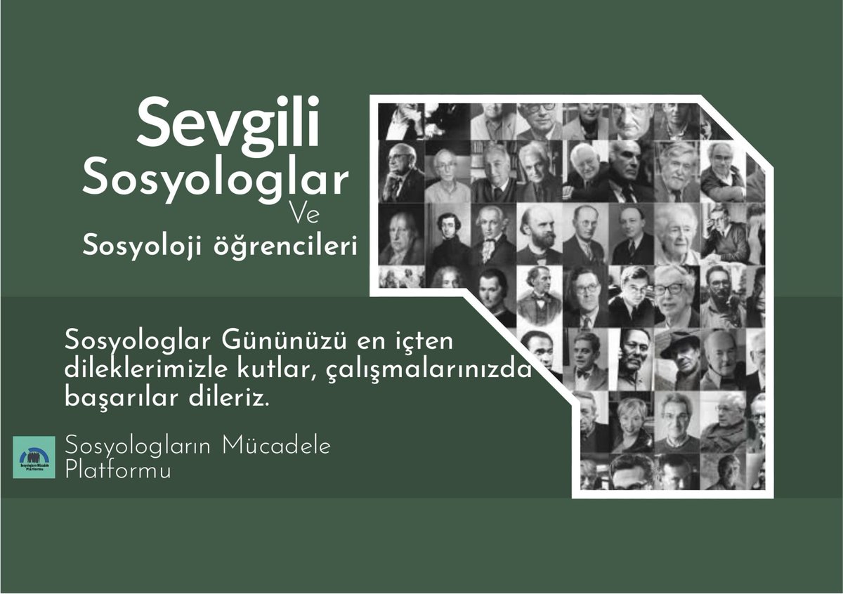 Sevgili Sosyologlar ve Sosyoloji Öğrencileri;
Dünya Sosyologlar Gününüzü en içten dileklerimizle kutlar, çalışmalarınızda başarılar dileriz. 🌸🎈

#DünyaSosyologlarGünü 
#SosyologlarGünü