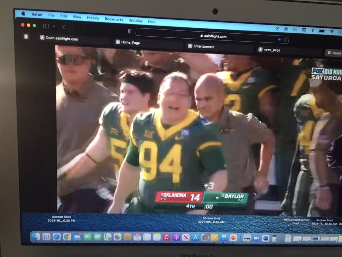 Sometimes I am so amazed at what technology allows us to do! Today thanks to <a href="/AmericanAir/">americanair</a> live tv inflight I was able to watch <a href="/BUFootball/">Baylor Football</a> beat <a href="/OU_Football/">Oklahoma Football</a> from 30,000’ high! #SicEm ✈️