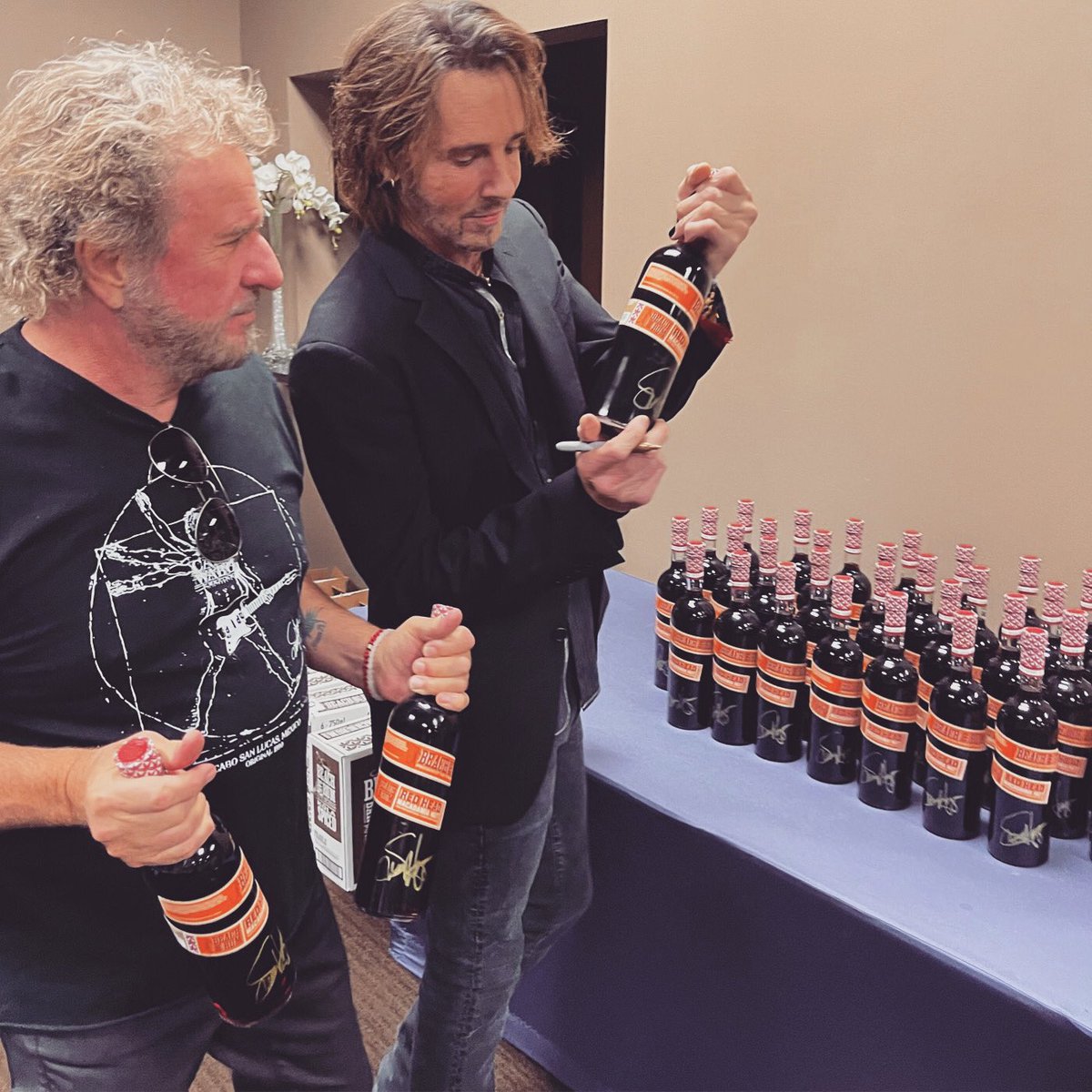 Me and my buddy/partner Sammy Hagar last night at his residency at the Strat in Vegas. Giving Beach Bar Rum some love and then rocking the house together in the show room. So much fun! @sammyhagar @sammysrum #BeachBarRum