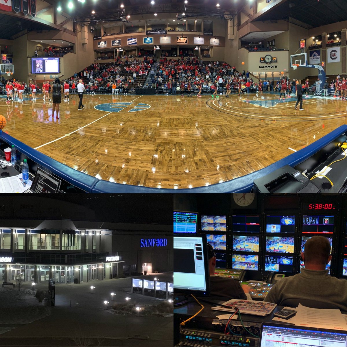 Quick trip up Thursday &amp; back this morning for #ESPN #collegehoops. Worked a doubleheader in Sioux Falls with 4 of the top womens teams in the country, including 1 South Carolina and last years runner-up Arizona - both of whom won. #businesstrip