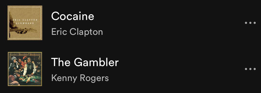 OneTimeExpense's tweet image. If you’re going to go buy a small business, these songs are your anthem.

“You got to know when to hold em, know when to fold em, know when to walk away, and know when to RUN!”

“Cocaine” because there is way more drug use than you’d expect.

God’s speed.