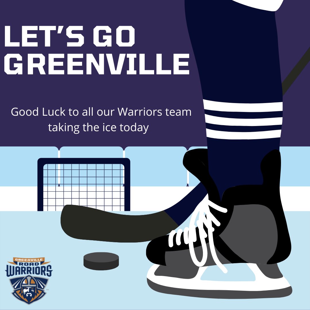 Good luck to all our Greenville teams playing today!

12U vs NC Force 6:30
14U American vs Queen City 5:00
16U at Pineville 5:55

#greenvillehockey #BeARoadWarrior #BleedBlue