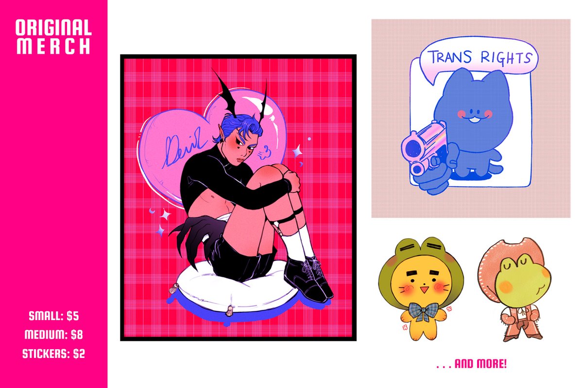 heres my animeNYC 2021 catalog! pls feel free to drop by table L25 to see me n <a href="/soresoar/">PATU</a> !
i'm selling mostly originals this year and genshin (and some stuff not pictured here!) :]
leftovers will be put onto my online shop!