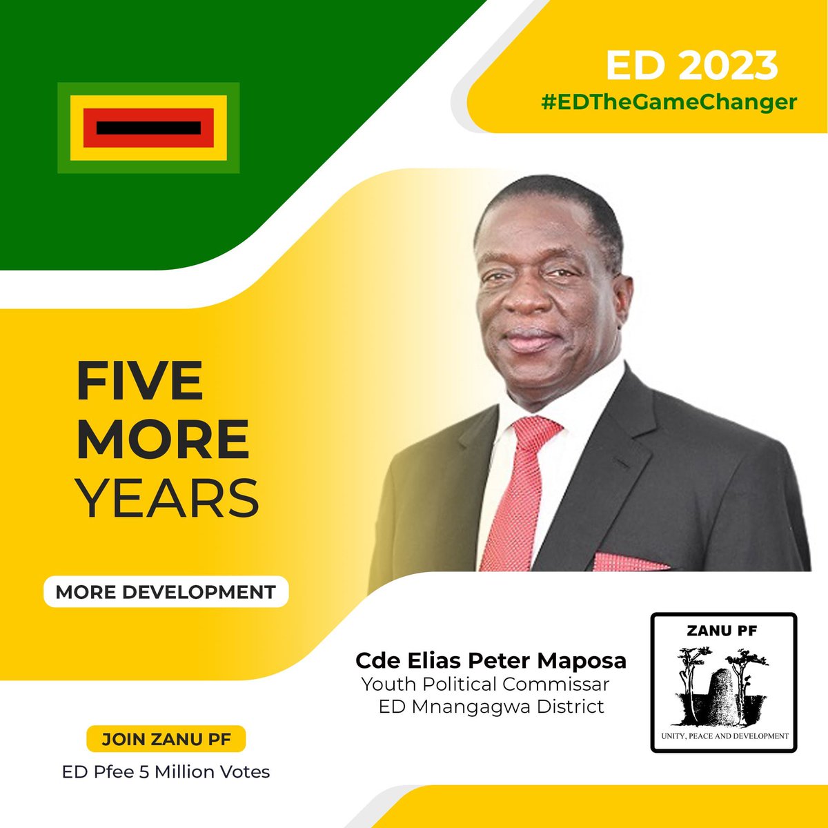 5 more years for development. Cde ED our 2023 presidential candidate.