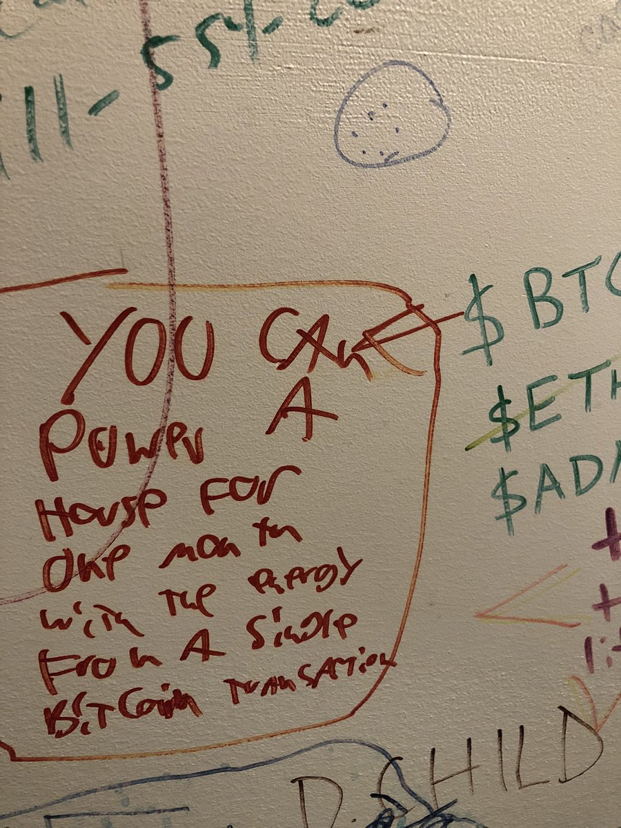 Cdcrypto11's tweet photo. Random bathroom in VT. The energy spent to write that would have been MUCH better used stacking sats. #bitcoin #staystacking https://t.co/yqQ2KuchdK
