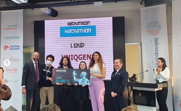 Uniqgene ekibi, Teknopark İzmir ve İTÜ Arı Teknokent iş birliğinde gerçekleştirilen Yaşam Teknolojileri - İnme (Stroke) Hastalığı konusundaki Hackathon’da,  birinci olmuslardir. Mezunlarimiz Yasemin Ük, Dudu Seher Yurt,  Irmak Ege  Oguzhan Dogan tebrik ederiz.