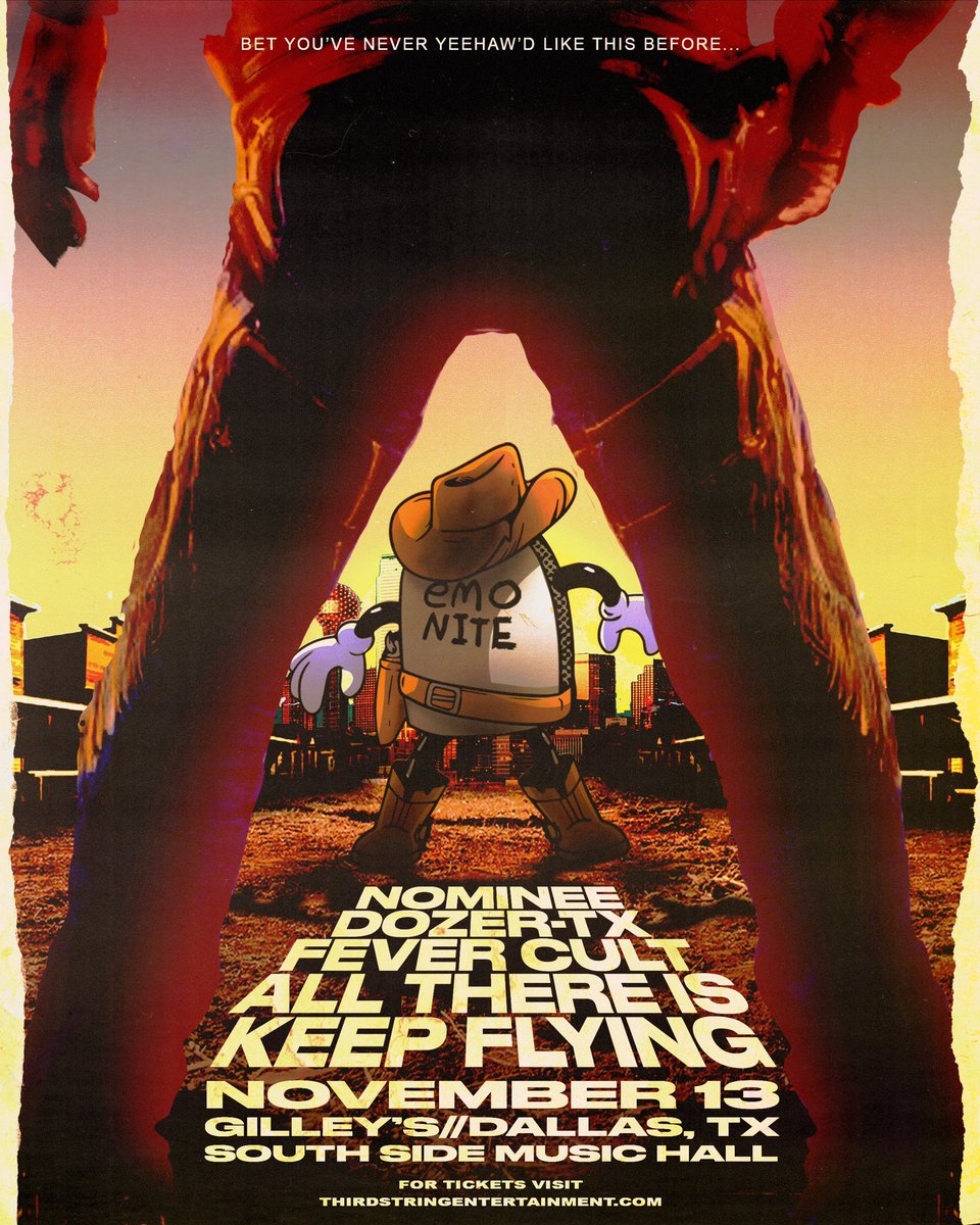 Just a reminder about this rootin’ tootin’ hell of a hoedown we have tonight with guest cowboys <a href="/travismills/">holytravis</a> <a href="/fzummo/">Frank Zummo</a> <a href="/KeepFlyingBand/">Keep Flying</a> <a href="/NomineeMusic/">Nominee</a> &amp; more!

I also reckon that <a href="/EasySliderTX/">Easy Slider</a> will be servin’ up the best burgers west of the Mississippi!

🎟 seetickets.us/thirdstringent…