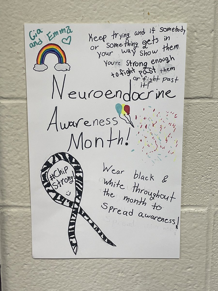 dadto3daughters's tweet photo. 5th grade students at Judson Elementary School have been making posters for Neuroendocrine cancer awareness month #neuroendocrinecancer https://t.co/NSehj1HybW