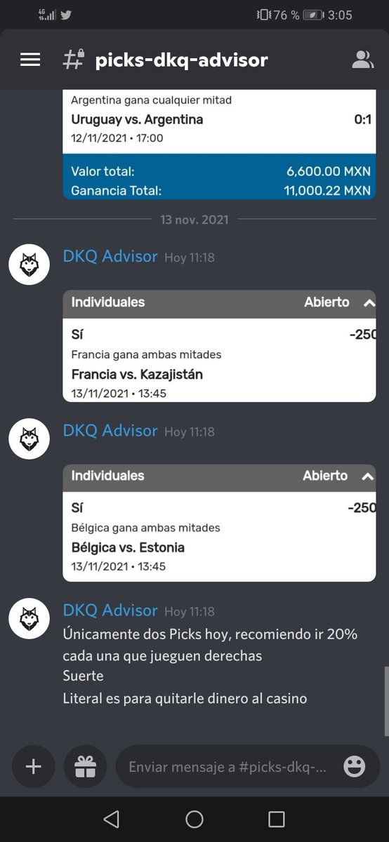 42OnzTomahawk's tweet photo. Genero por que genero y sin ver partidos el día de hoy.

🇨🇵🇧🇪

Lets Go

Ando almorzando en #Bryans con mi mujer y gane mis únicas dos derechas del día.

#France
#BEL

 #DKQ #DKQAdvisor https://t.co/2lMdiKiLLo
