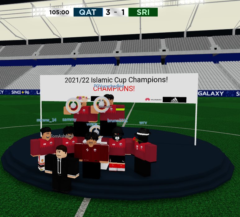 FFIakey's tweet photo. ISLAMIC CUP FINALS!
Qatar 3-1 Sri Lanka
HAS BEEN CROWNED ISLAMIC CUP CHAMPIONSA AND LIFT THE TROPHY!
What a game today, we fully deserved the win everyone was amazing on the pitch. Credit for Sri Lanka for getting to the final but we are the better team.
- Flakey https://t.co/Y0WqpRVk9q