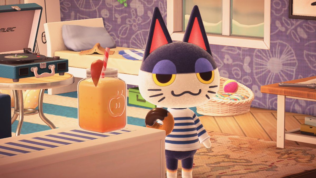 HatterasACNH's tweet photo. I spent way too long just admiring punchy in his new house https://t.co/XIuPdDyEs9