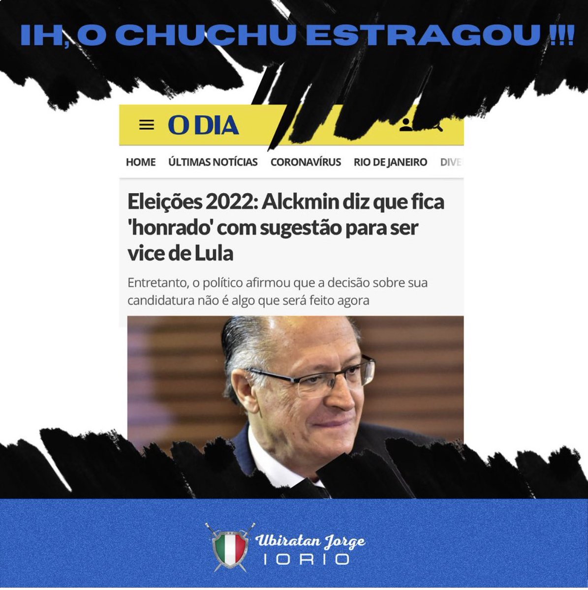 Honrado com o convite de um ladrão para ser o seu vice ? Que conceito de honra lamentável é esse, sr. Picolé de Chuchu?