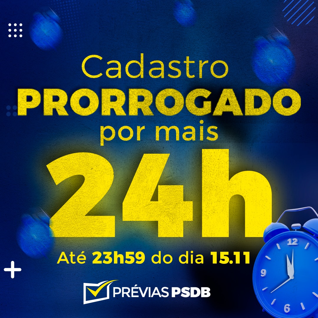 PSDBCampinas's tweet photo. ATENÇÃO - O prazo final para o credenciamento no aplicativo das Prévias do PSDB foi prorrogado até o dia 15 de Novembro (segunda-feira).
Faça o seu cadastro e participe da democracia tucana! https://t.co/urPvIEX5cU