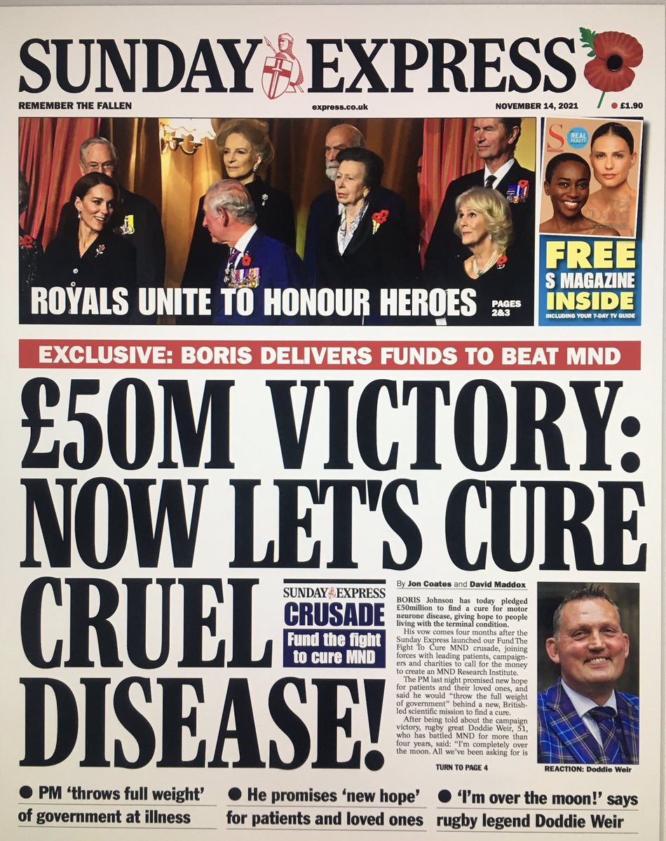 Today, in an amazing victory for the Unite to End MND and the Sunday Express Fund the Fight to Cure MND campaigns, Boris Johnson has told us he’s given the go ahead for £50 million funding to research a cure for Motor Neurone Disease - like @DoddieWeir5 we are over the moon!