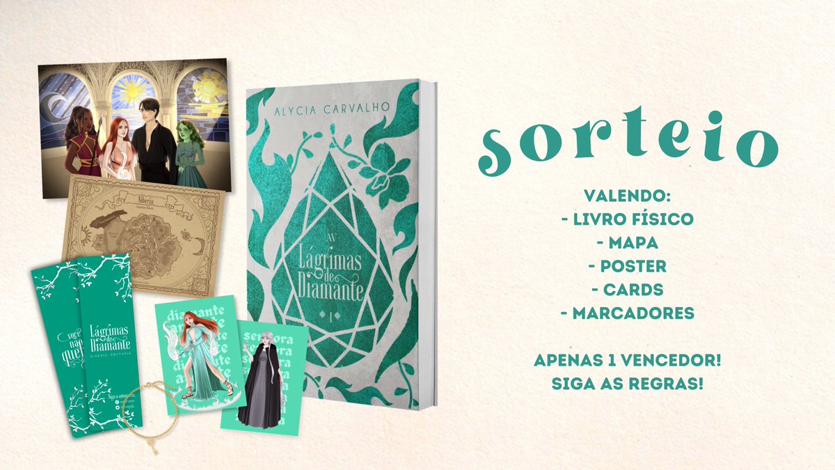 Promobooks4's tweet photo. 🎉SORTEIO DE ANIVERSÁRIO #8🎉

Em parceria com a escritora @talvezaly, sortearemos UM exemplar do livro “Lágrimas de Diamante” + brindes.

Regras: 
— Seguir: @Promobooks4 e @talvezaly 
— RT nesse Tweet (sem citar) 

Resultado: 19/11 🍀🎉 https://t.co/Ruy5a54yyj