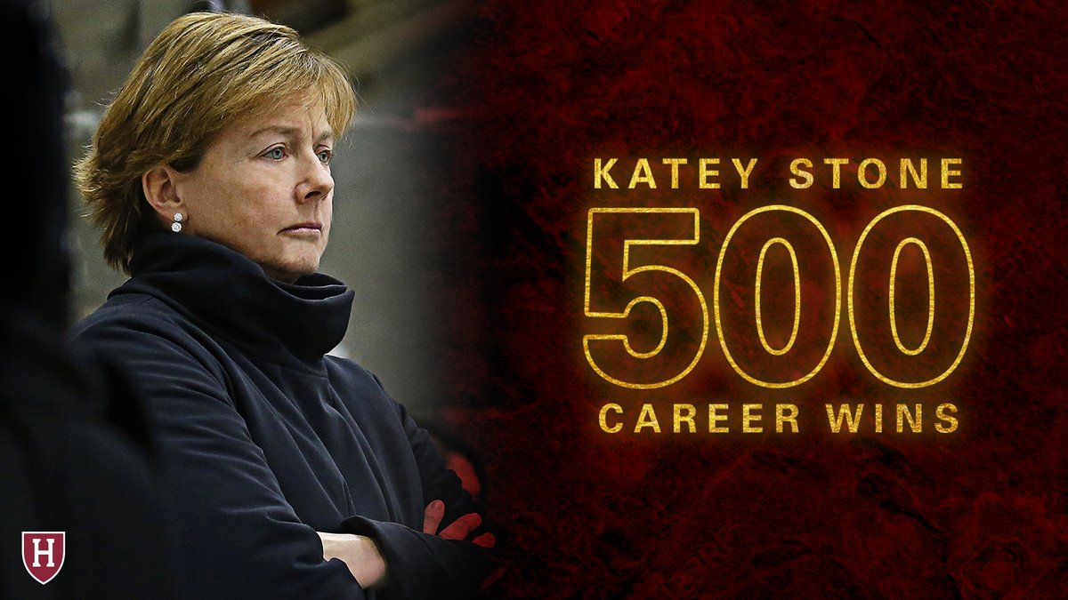 That's 500 career wins for Katey Stone!  Stone is the first female head coach to reach the 500-win mark and the fourth of a women's program. Congratulations Coach! 

#GoCrimson #OneCrimson