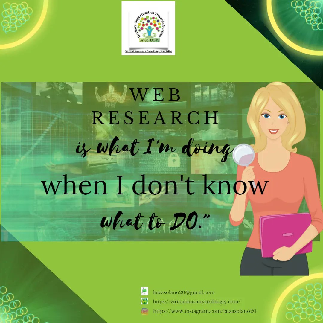 SolanoLaiza's tweet photo. Imagine life today without the internet?📶🤷❓
Web research 💻basis is one way to learn more information, gather data easier, and discover things in the comfort of your own home.🏠
Please feel free to visit https://t.co/SXOwqi3myX
#virtualDOTSjourney #webresearcher https://t.co/IezsSGtzEN