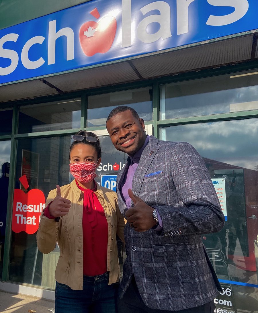 RoweSantos's tweet photo. Congratulations @KerwinLiverpool on your grand opening of @ScholarsEC #Brampton. It was lovely to see the support in the community! Given difficult times during this pandemic, providing options for extra support for students is incredibly important. Congrats again! https://t.co/5lDndUPTzU