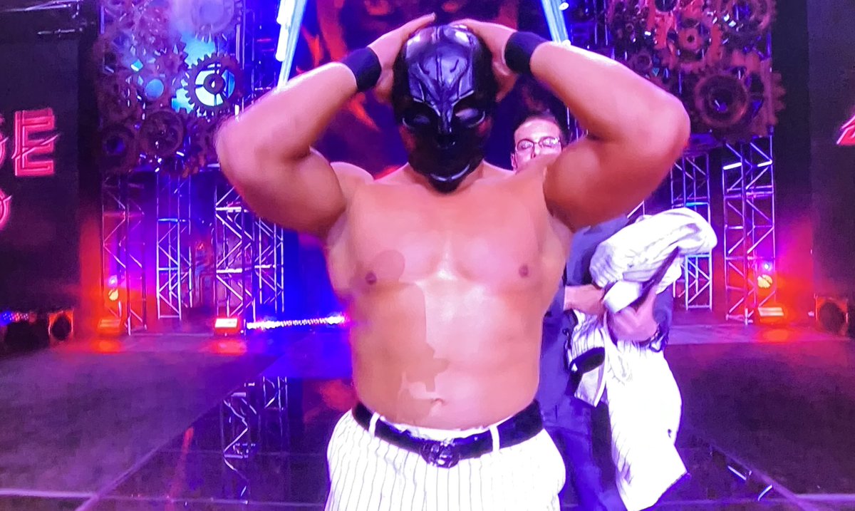 mychemsuplex's tweet photo. the leather skull mask stays on during sex #AEWFullGear https://t.co/0eEpJuc0DC