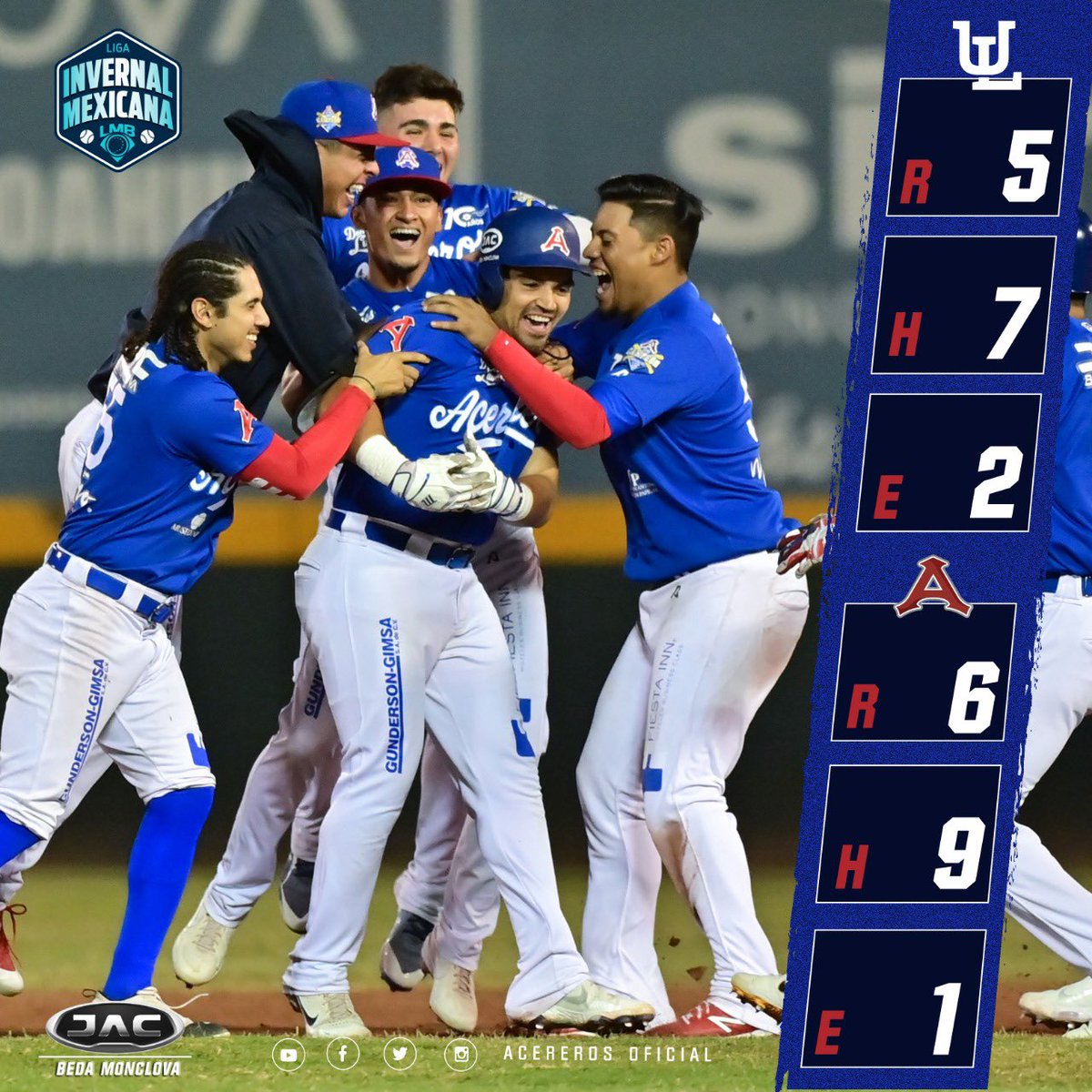 ¡¡REGRESAMOS Y GANAMOS EL JUEGO!! 🤩🙌🏻🔥⚾️ 

¡GRACIAS AFICION! 🙏🏻🎊 Los esperemos mañana a la 18:00 horas