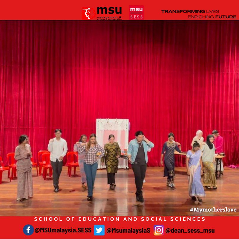 MsumalaysiaS's tweet photo. A mother’s love endures through all. A strong message delivered by @MsumalaysiaS  BTESL students in their play “My Mother’s Love” last Thursday. Congratulations to all casts and crews of Zero O’clock Production. 🎭

@MSUMalaysia @drnhisham

#MSUMalaysia
#theatreinTESL
#msusess https://t.co/C0griJxEd5