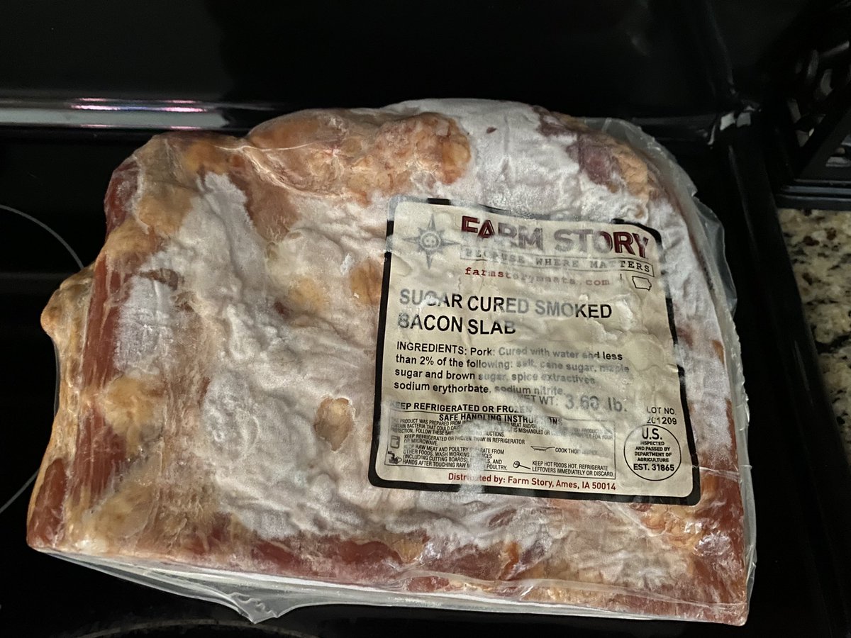 ChrisMWilliams's tweet photo. The only positive thing about today … this wonderful smoked bacon slab from @FarmStoryMeats that I turned into bacon burnt ends. 🤤 @IowaPork https://t.co/xuNRkiZHef