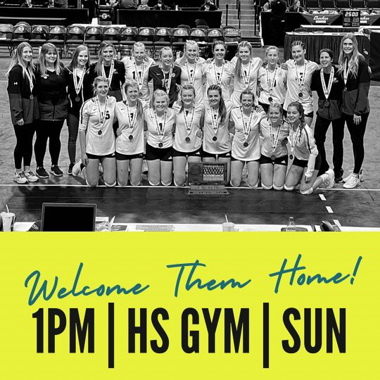 nuggetstudents1's tweet photo. Update!! Join us tomorrow afternoon, welcoming home the lady nuggets, as they bring home the 3rd place hardware home! Way to go ladies! Your student section is proud and loves you 💛#rollnuggs #nuggetpride #wearethenuggets https://t.co/Z76CCM85Ai