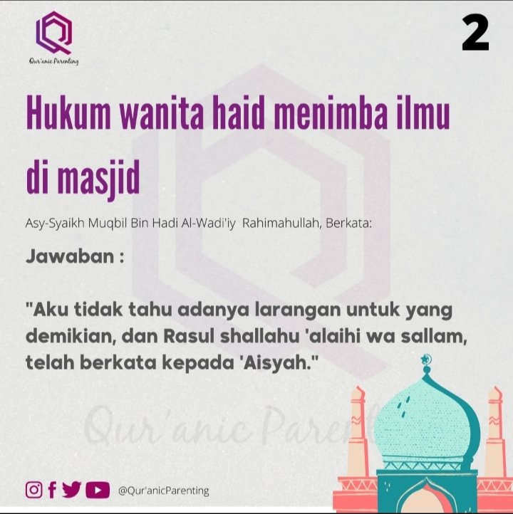 parenting_qur's tweet photo. @quranic.parenting hukum wanita haid menimba ilmu di masjid, semoga Allah memberikan ilmu dan keberkahan kepada kita semua @ustadzdidik
#quranicparenting #parentingquranic #quransolution #sunnah #parentingmuslim #parentinganak #parentingislam #wadimubarak #ustddidikhariyanto https://t.co/XdVb2Tm39E