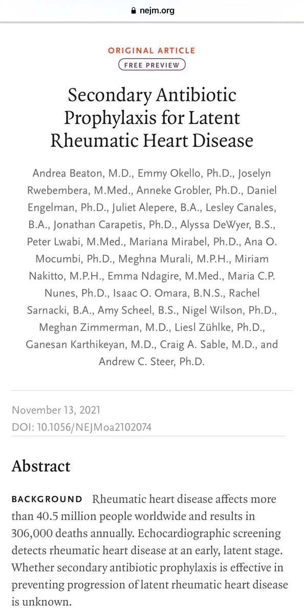 heartfulpaeds's tweet photo. To all my heroes… thank you for publishing the GOAL trial! Finally the evidence we need… secondary prophylaxis for screening detected latent RHD changes outcomes… Let’s #ENDRHD! https://t.co/hKyI98s8i1
