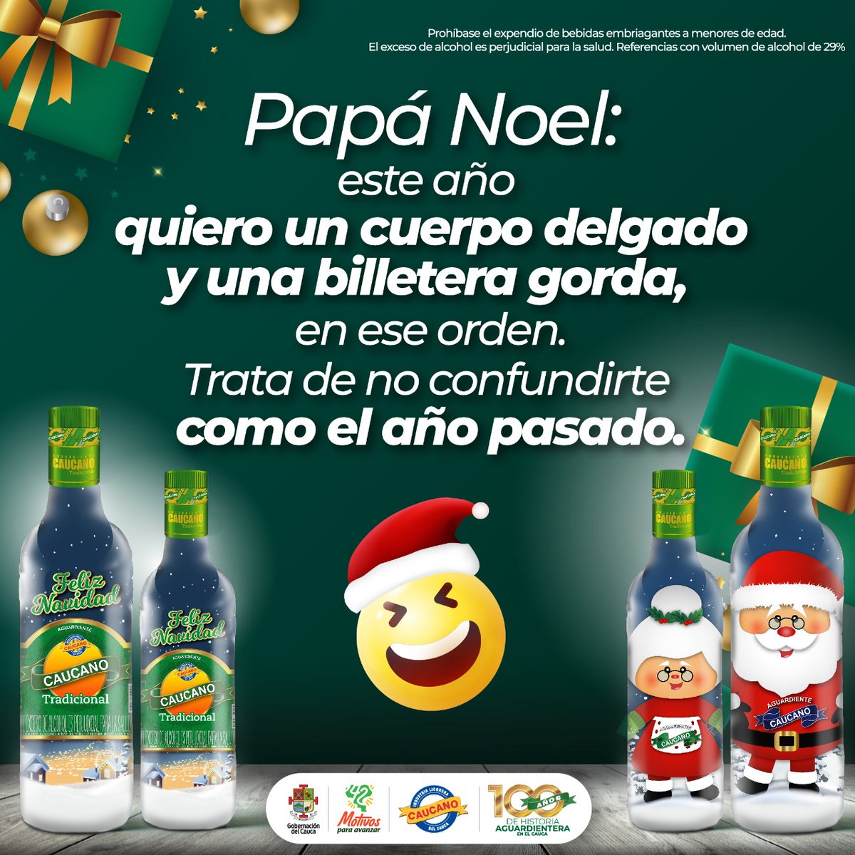 licoreracauca's tweet photo. 🎅Si, definitivamente el año pasado te equivocaste... 😁

#UnGuaroPor que llegue ese anhelado regalo en esta navidad.🎄
#UsaCopaIndividual Aguardiente Caucano. https://t.co/vayomP3nOF