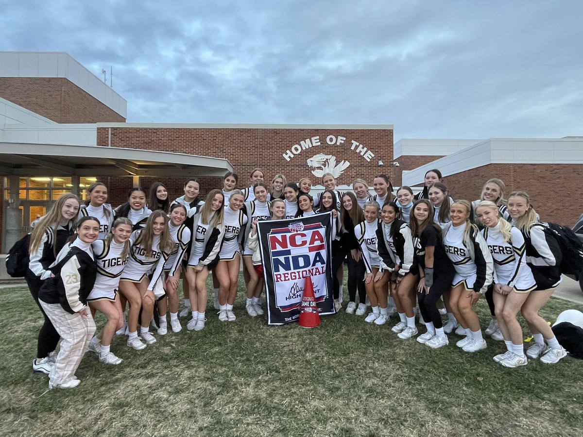 bvhs_tigers's tweet photo. BVH cheerleaders went to compete at NCA Kansas City Regional Championships today, and they walked away with First Place AND the HIGHEST SCORING ROUTINE OF THE COMPETITION! Congratulations, Tigers!! Next stop, STATE!! https://t.co/ApcF1vSQrC