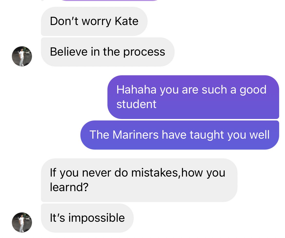 When you’re nervous about doing an interview with someone you don’t know well all in a second language but your language-learning buddy is a Mariners prospect who has internalized the teachings of &lt;a href=&#34;/AndyMcKayHG/&#34;&gt;Andy McKay&lt;/a&gt; pretty well 🥺
