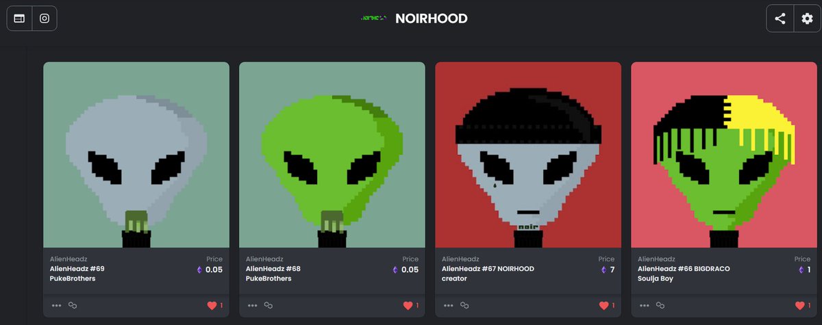 Alien7Headz's tweet photo. AlienHeadz Collection on OpenSea! #NFT #NFTs #NFTCommunity #nftcollectors https://t.co/xSyE1QTiAY