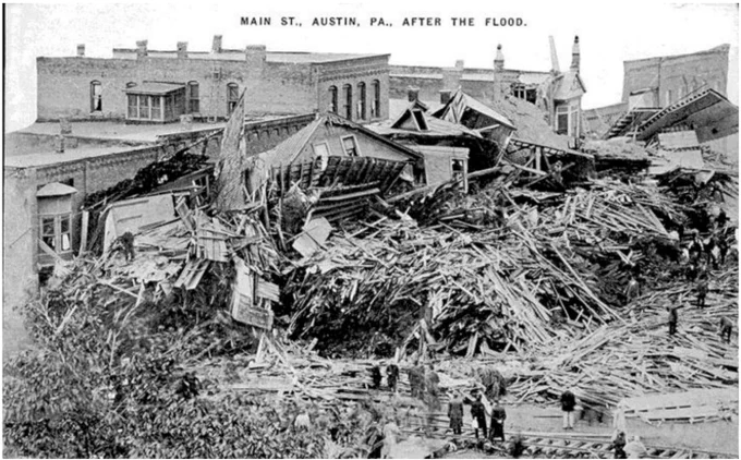The town was destroyed. 79 people are recorded to have died, including William Nelson and his wife. There were also uncounted deaths of immigrant workers who lived in camps between the town and the dam, so the count was likely much higher. 